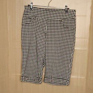 Westbound Black White Check Knee Length Stretchy Shorts 8